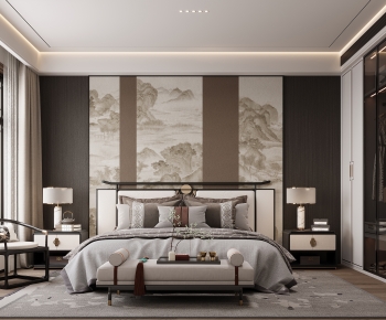 New Chinese Style Bedroom-ID:438404086