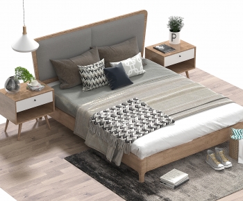 Modern Double Bed-ID:504206905