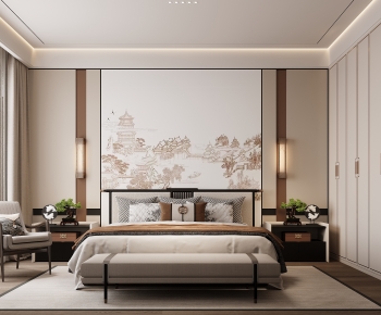 New Chinese Style Bedroom-ID:182544958
