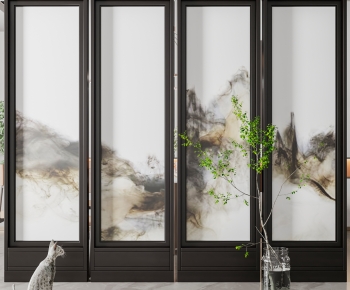 New Chinese Style Glass Screen Partition-ID:991801023
