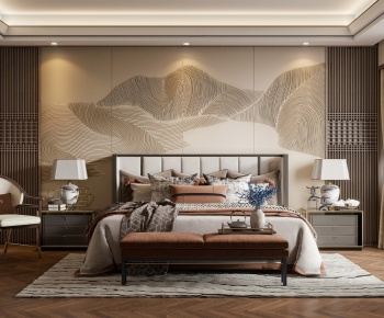 New Chinese Style Bedroom-ID:962435012