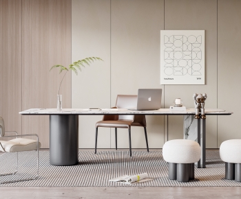 Modern Computer Desk And Chair-ID:613045936