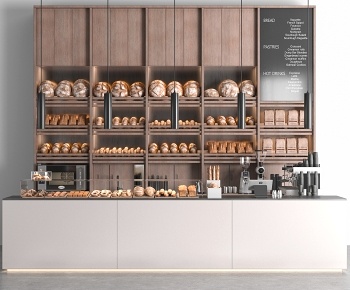 现代面包店柜台展柜3D模型