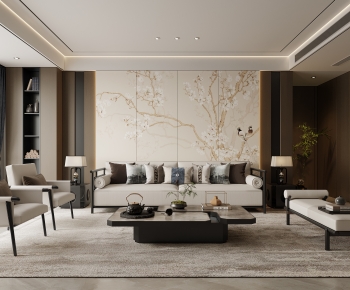 New Chinese Style A Living Room-ID:211592917