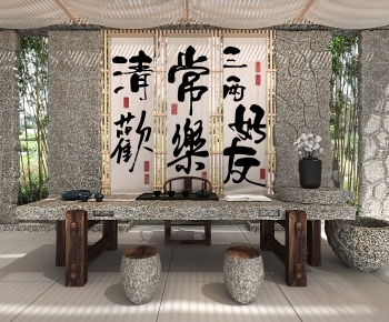 Modern New Chinese Style Tea House-ID:702358967