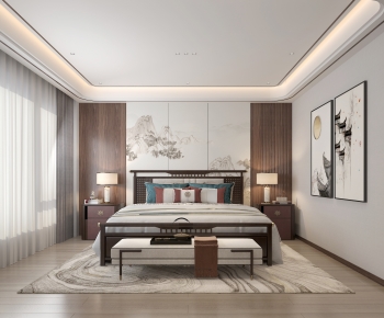 New Chinese Style Bedroom-ID:669217117