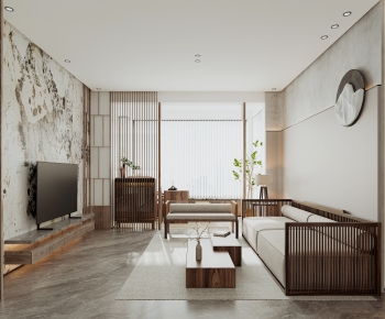 New Chinese Style A Living Room-ID:375173096