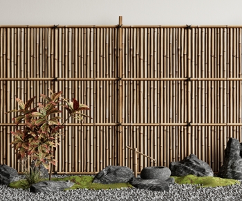 现代竹篱笆隔断栏杆 水景小品-ID:219377046