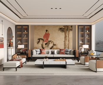 New Chinese Style A Living Room-ID:810962924