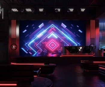 现代酒吧舞台3D模型