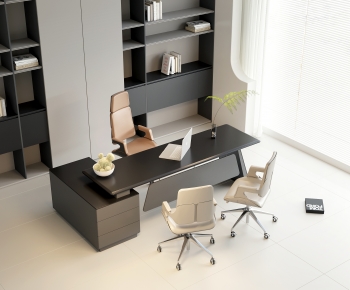 Modern Office Desk And Chair-ID:475872043