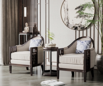 New Chinese Style Single Sofa-ID:630750714