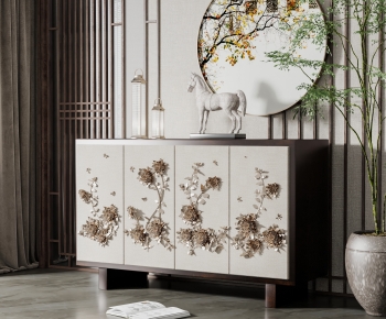 New Chinese Style Entrance Cabinet-ID:505564934