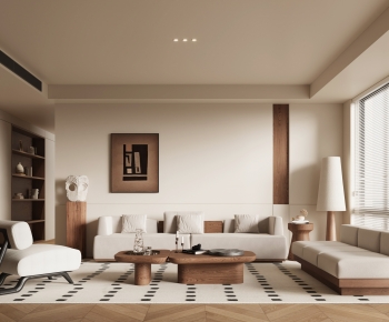 Modern Wabi-sabi Style A Living Room-ID:997963919