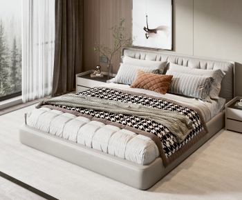 Modern Double Bed-ID:366801027