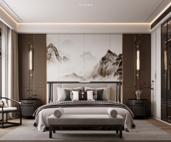 New Chinese Style Bedroom-ID:204560879