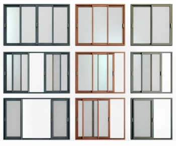 现代滑动彩色玻璃铝窗户-ID:637866028