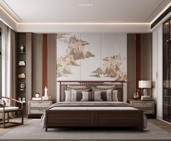 New Chinese Style Bedroom-ID:665171143