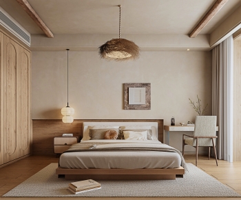 Wabi-sabi Style Bedroom-ID:354614022