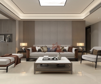 New Chinese Style A Living Room-ID:927429911