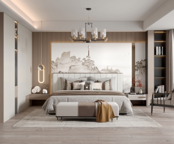 New Chinese Style Bedroom-ID:883936889