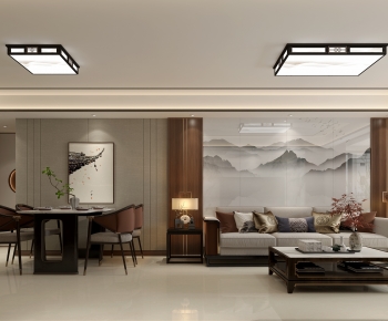 New Chinese Style A Living Room-ID:522392035