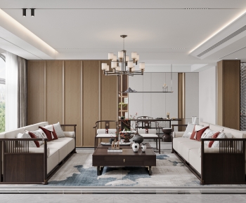 New Chinese Style A Living Room-ID:369632965
