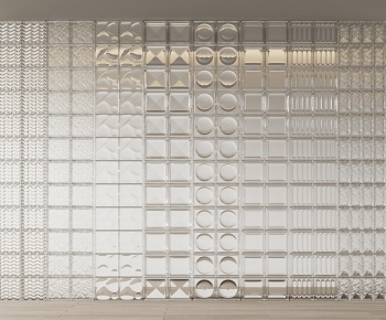 现代玻璃砖隔断3D模型