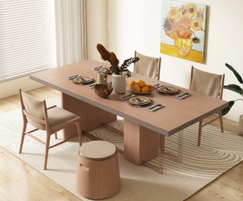 Wabi-sabi Style Dining Table And Chairs-ID:563385014
