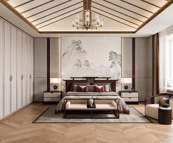 New Chinese Style Bedroom-ID:188998947