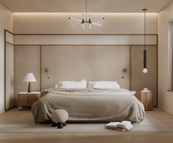 Modern Wabi-sabi Style Bedroom-ID:874390692