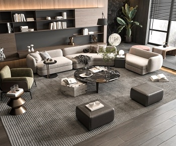 米洛提Minotti现代沙发茶几组合3D模型