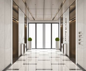 Modern Office Elevator Hall-ID:660001992