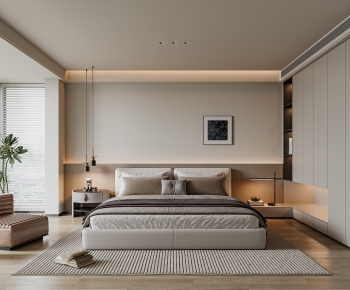 Modern Wabi-sabi Style Bedroom-ID:611670977