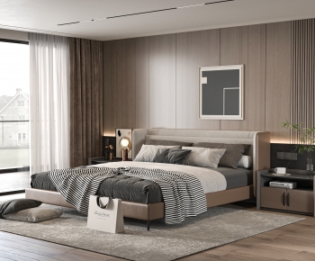 Modern Double Bed-ID:460522893