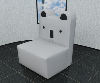 现代白色熊猫椅儿童卡通椅-ID:911268003