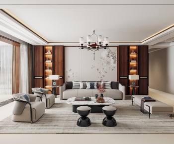 New Chinese Style A Living Room-ID:172508008