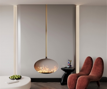 Wabi-sabi Style Electronic Fireplace-ID:396605017