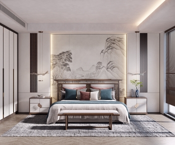 New Chinese Style Bedroom-ID:815908944