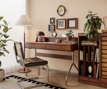 Modern Wabi-sabi Style Computer Desk And Chair-ID:261574985