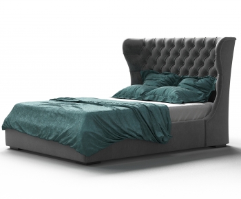 Simple European Style Double Bed-ID:790807014
