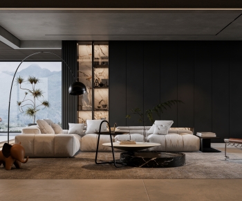 Modern Wabi-sabi Style A Living Room-ID:439763075