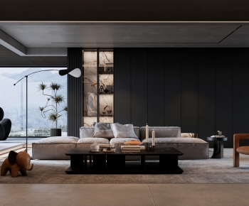 Modern Wabi-sabi Style A Living Room-ID:849132062