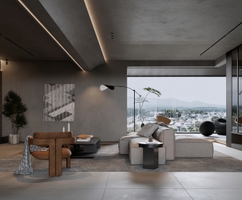 Modern Wabi-sabi Style A Living Room-ID:560019975