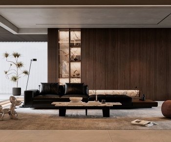 Modern Wabi-sabi Style A Living Room-ID:355229417