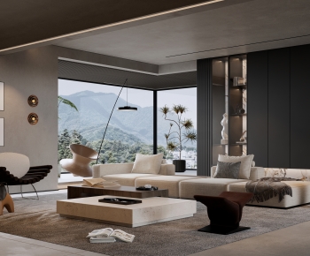 Modern Wabi-sabi Style A Living Room-ID:873177056