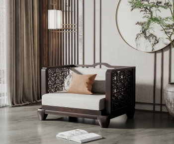 新中式单人沙发-ID:450930614