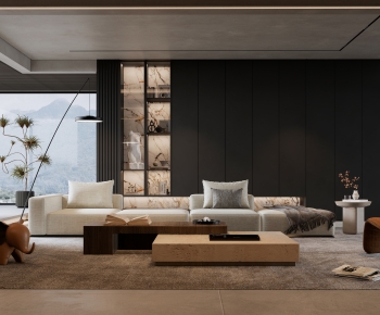 Modern Wabi-sabi Style A Living Room-ID:102494963