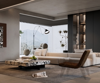 Modern Wabi-sabi Style A Living Room-ID:857358937