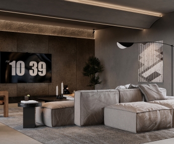 Modern Wabi-sabi Style A Living Room-ID:877556099